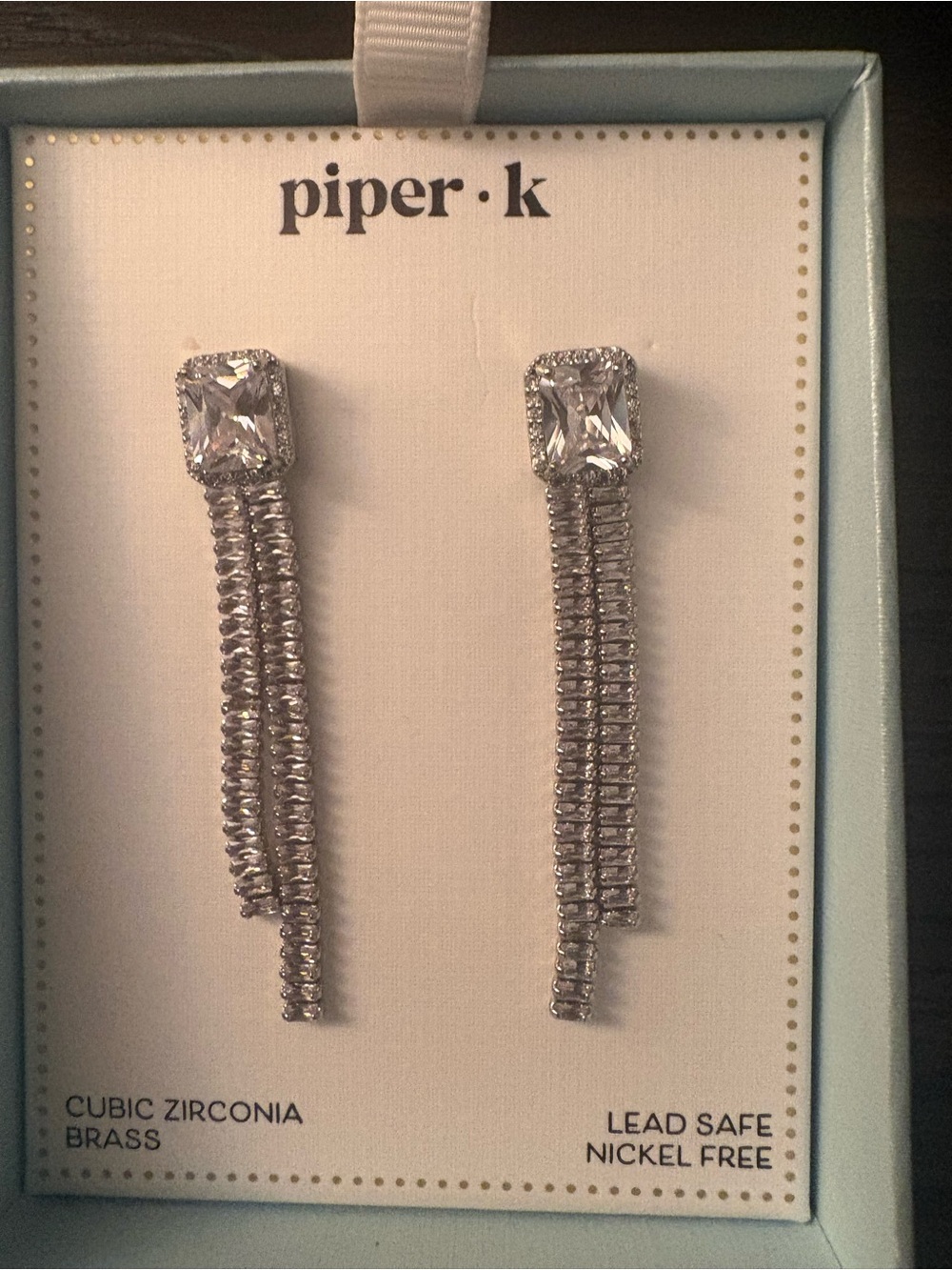 NEW Piper K Silver Drop Earrings